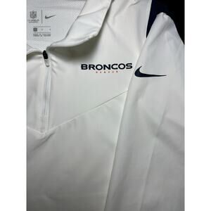 NFL Denver Broncos Nike‎ Coaches Sideline L/S White 1/4 Zip Golf Jacket Men's L